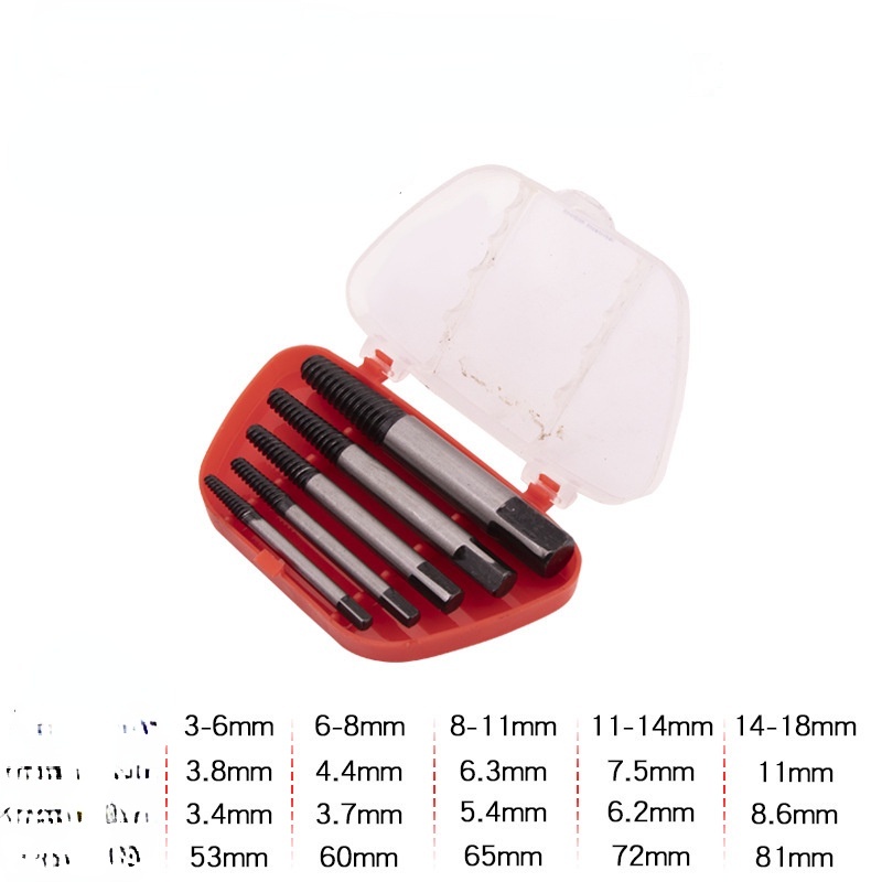 5pcs Screw Extractor Set / Pembuka Baut Rusak set