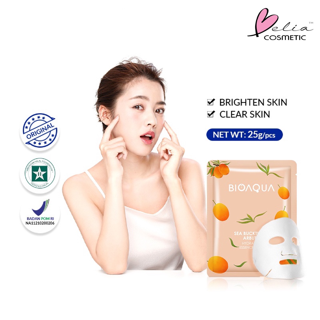 ❤ BELIA ❤ BIOAQUA Sheet Mask Master Series Plant | Flowers | Fruit | Eye Mask | Facial Mask Brightening Glowing Moisturizing Skin Care | Hydrating Essence Face Mask Brightening Anti Acne Jerawat | Honey Vitamin C Masker Wajah Muka Pelembab Kulit Cosmetics-BA S_Mask Sea Buck