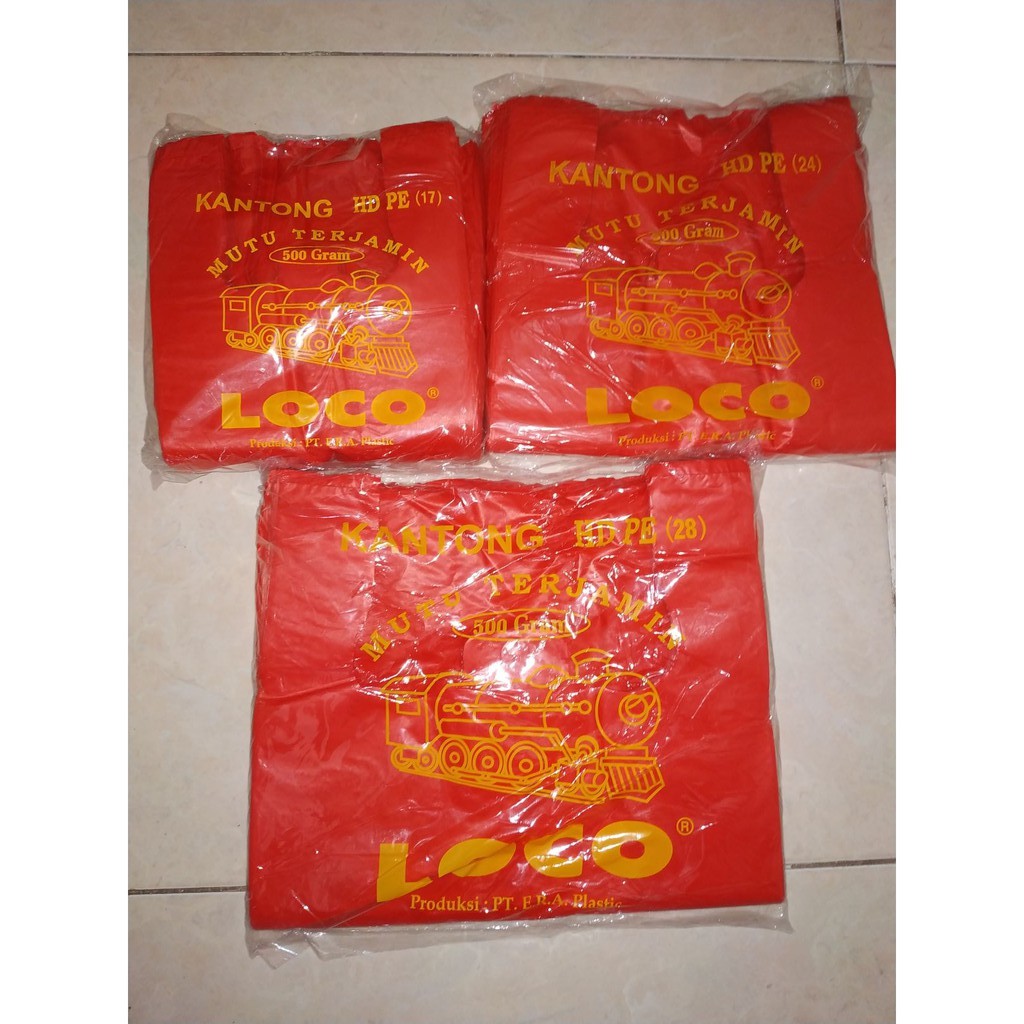 Jual Kantong Plastik Kresek Loco Tebal Merah Ukuran 17 24 28 35 40 Indonesiashopee Indonesia 4313