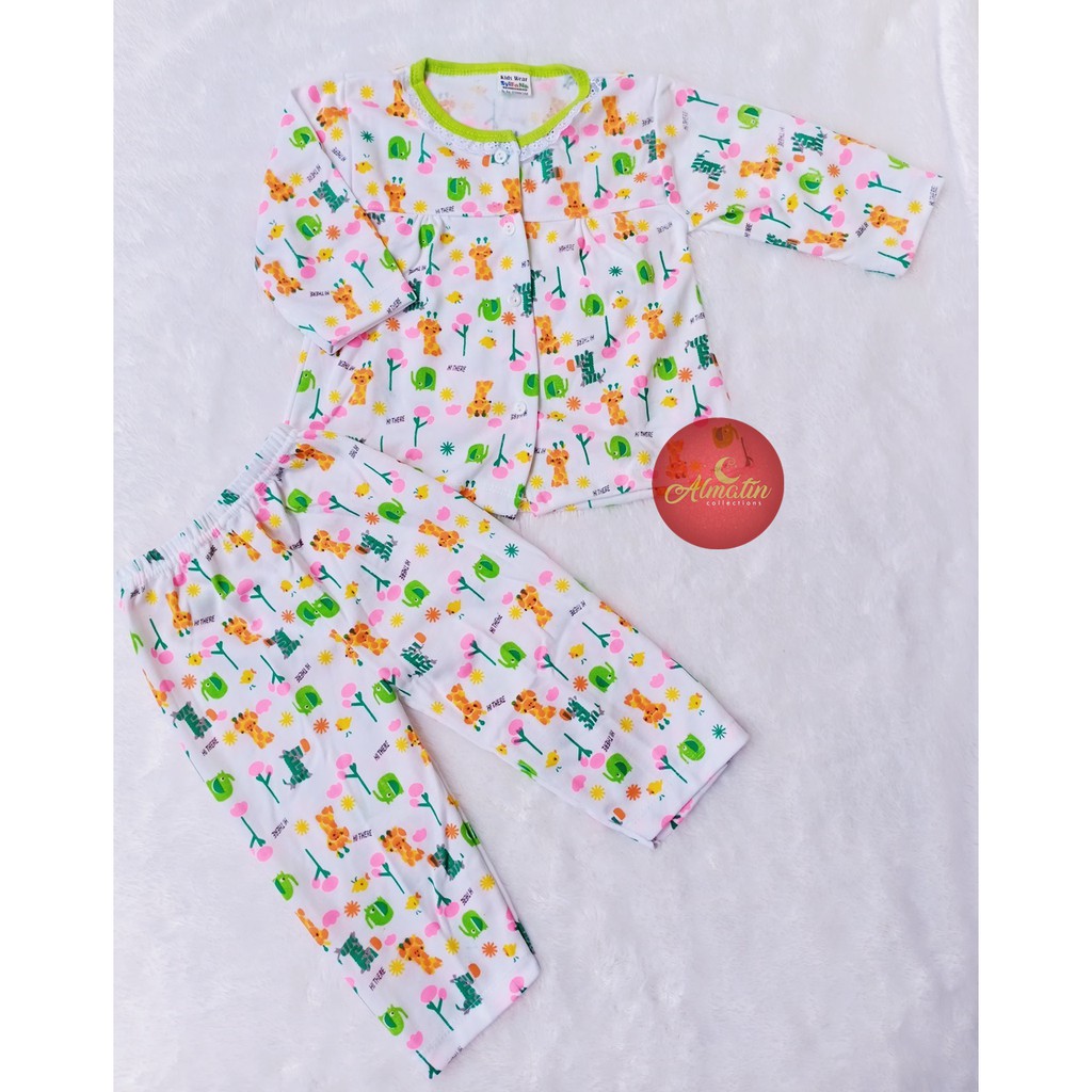 Setelan Baju Bayi / Piyama Bayi Perempuan Lengan Panjang, 3-18 Bulan, Motif Lucu, Bahan Adem, Lembut