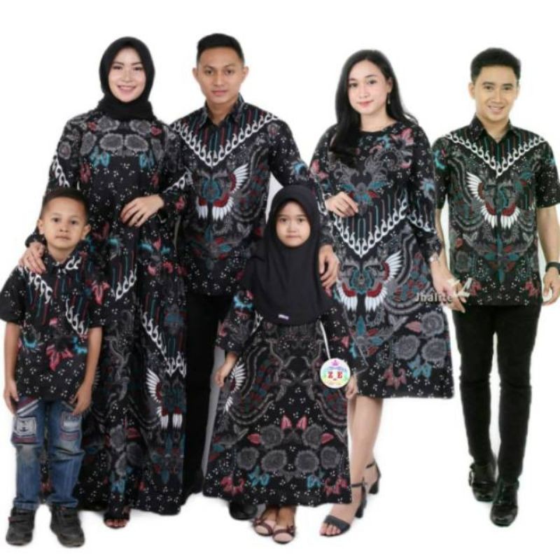 Batik Couple Keluarga Sania Ruffle Ori Ndoro Jowi Dnt Kupu Putih