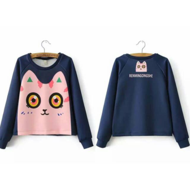 Sweater lily big cat sweater murah fashion wanita best seller ootd