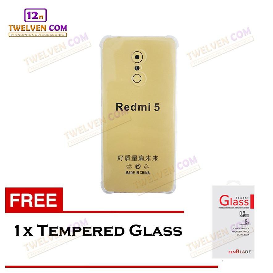 Anti Shock Anti Crack Softcase Casing for Xiaomi Redmi 5 - Free Tempered Glass