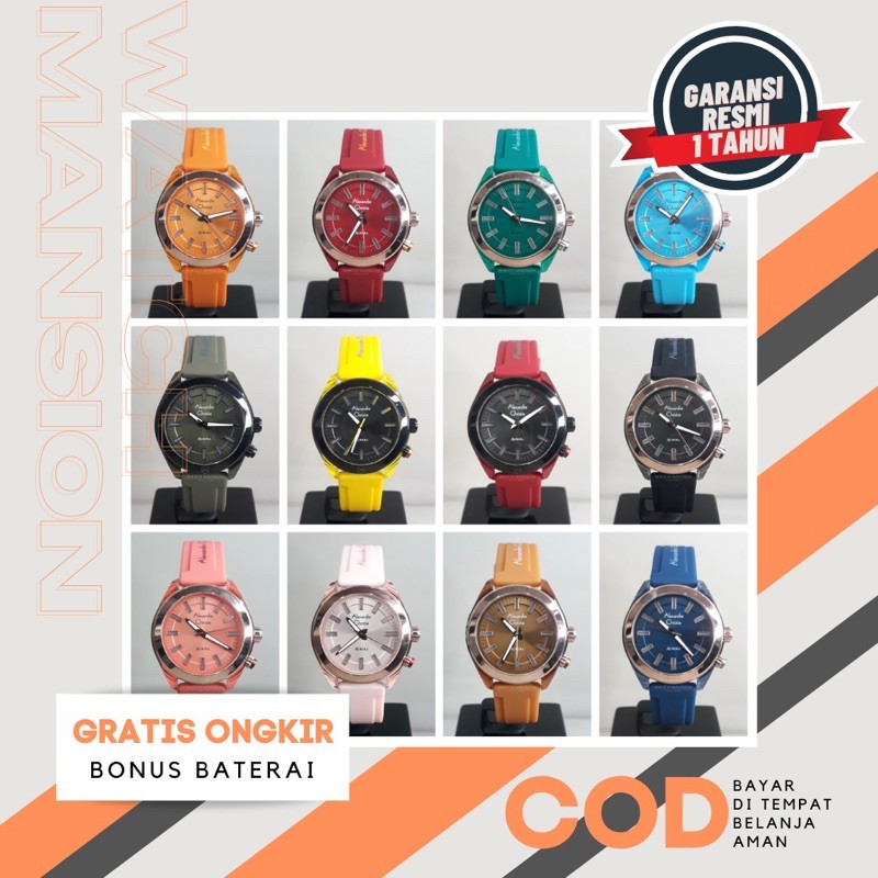 JAM TANGAN WANITA ALEXANDRE CHRISTIE 2928 AC2928 RUBBER STRAP ORIGINAL GARANSI 1 TAHUN