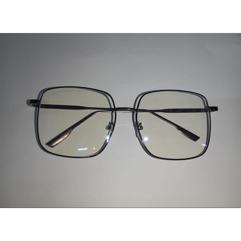 TOMSTORE.ID R176 KACAMATA WANITA PRIA FASHION KOREA ANTI RADIASI FRAME SUNGLASSES PETAK MURAH COD-ABU ABU