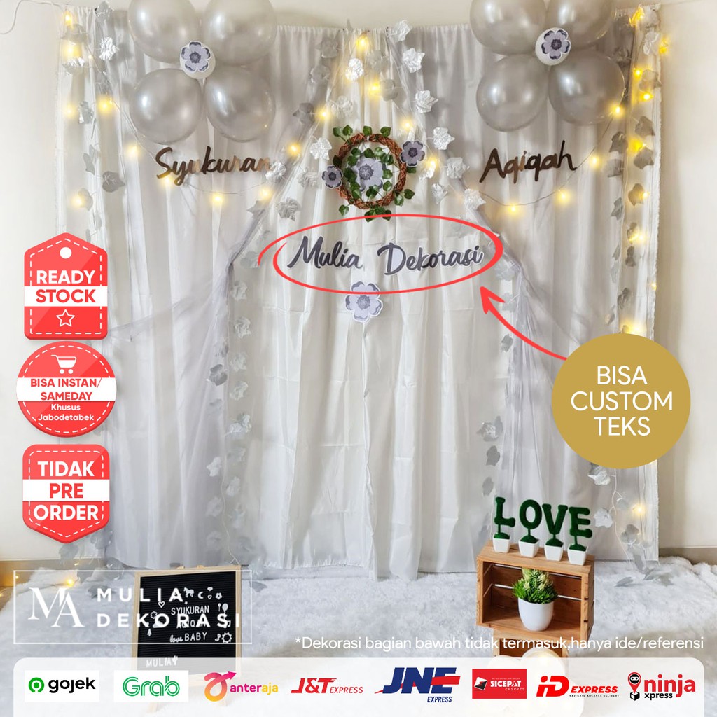 Dekorasi Backdrop Aqiqah Khitan Syukuran 4 7 Bulan Ulang Tahun Background Paket NN