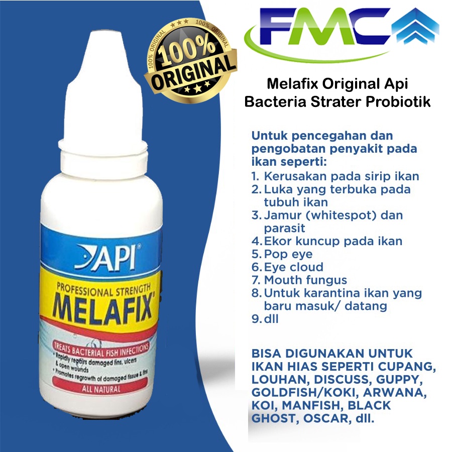 Melafix Original Obat Ikan API Ori Ikan Cupang Hias Guppy Koi Koki Louhan Chana Discus Arwana Kebutuhan Aquarium Aquatic