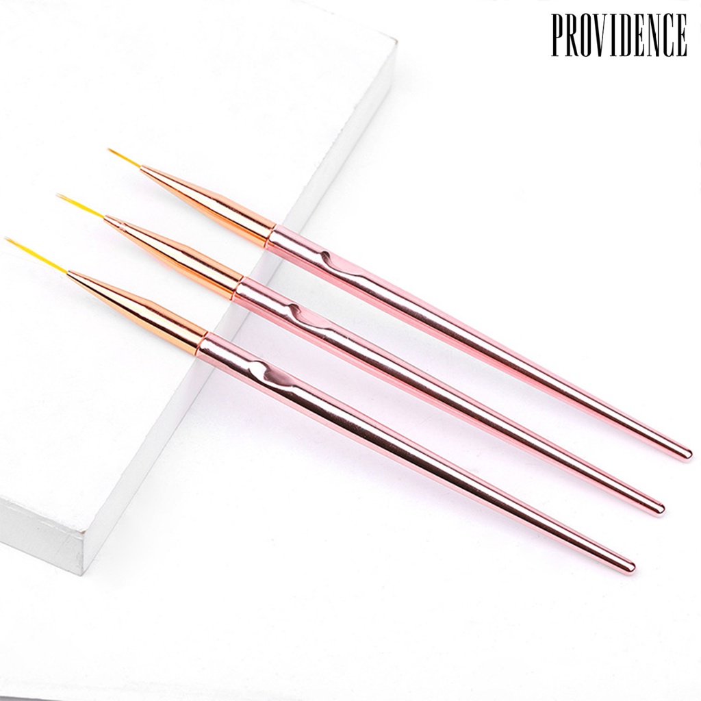 Providence 3Pcs Nail Art Liner Brushes Non-deformation Non-corroding Nail Decor UV Gel Painting Acrylic Liner Brushes for Salon