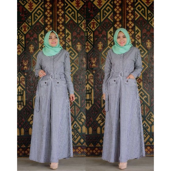 Baju Original ER AIRA Maxi Dress Muslim Modern Panjang Hijab Fashion Perempuan Casual Gamis Trend