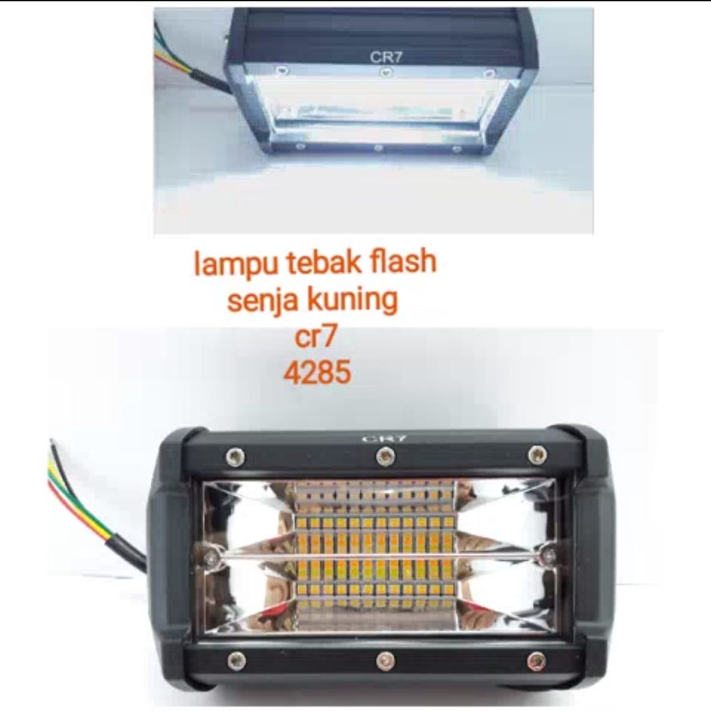 LAMPU TEMBAK LED CWL 24 MATA 2 WARNA PUTIH DAN KUNING 3 MODE STROBO MOBIL/ MOTOR