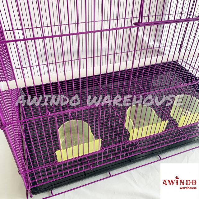 KANDANG SANGKAR UMBARAN BESI LIPAT HEWAN BURUNG LOVEBIRD MURAI BEO SUPER JUMBO 92x78x48 LUCKY