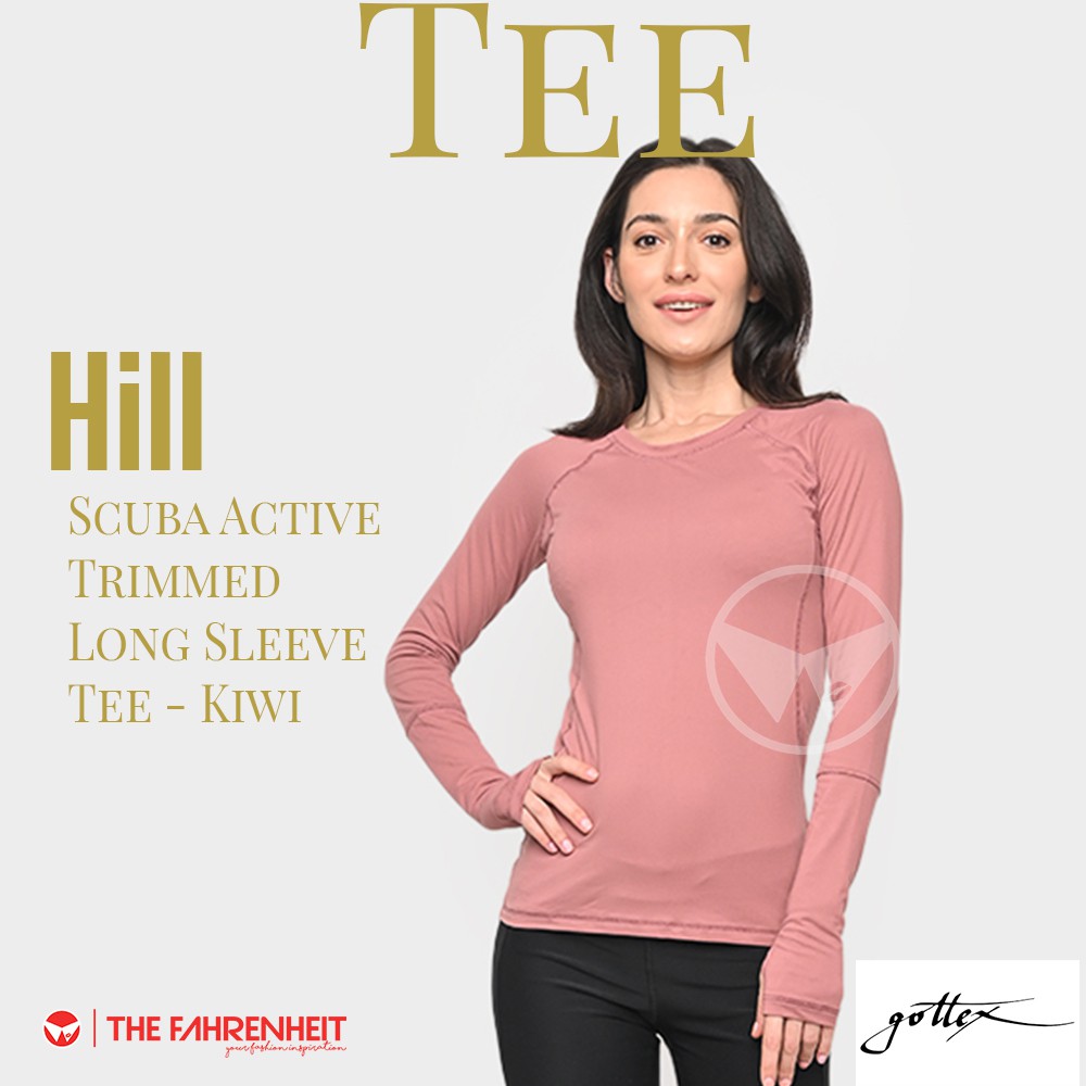 The-Fahrenheit Hill Gottex Scuba Active Trimmed Long Sleeve Tee - Kiwi