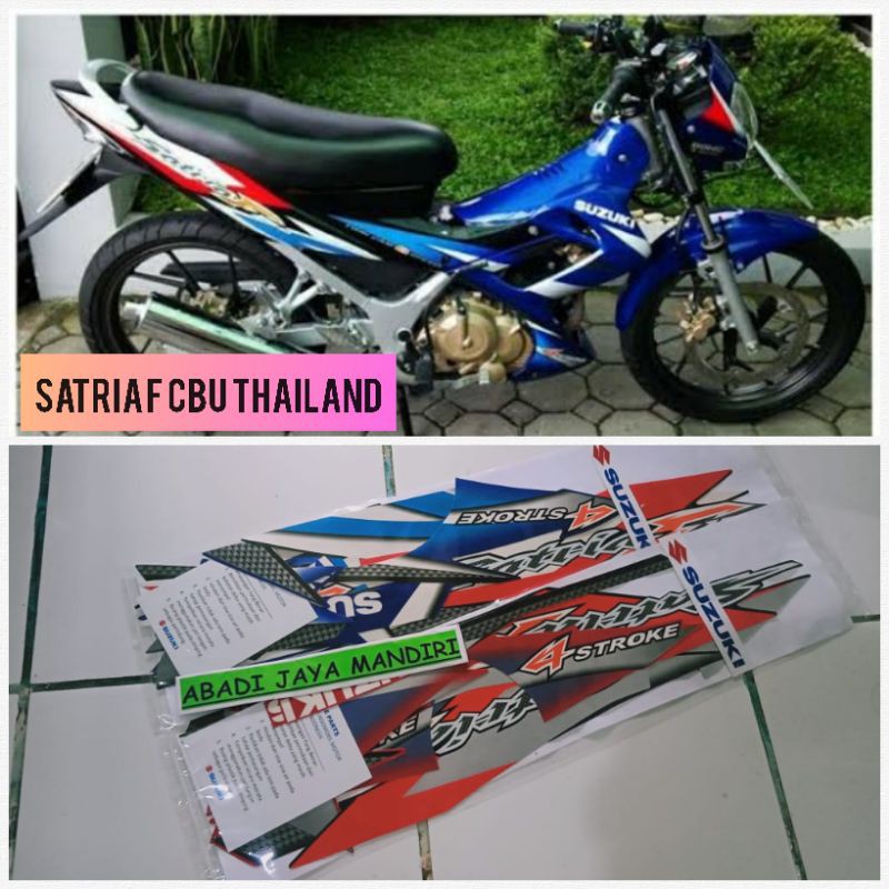 List Striping Stiker Suzuki Satria Fu F CBU Thailand 150 Biru hitam asli Suzuki Full Set