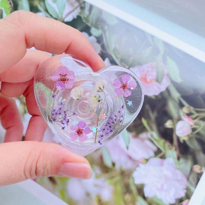 Popsocket Transparant Love with Dried Flowers