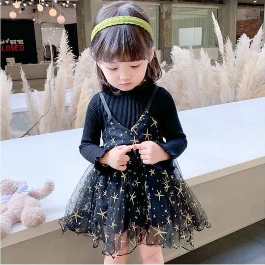 BARU! LIA006 -  Dress Korea Bayi 0-3 tahun Perempuan Fashion Terlaris Baju Pesta Pergi Jalan