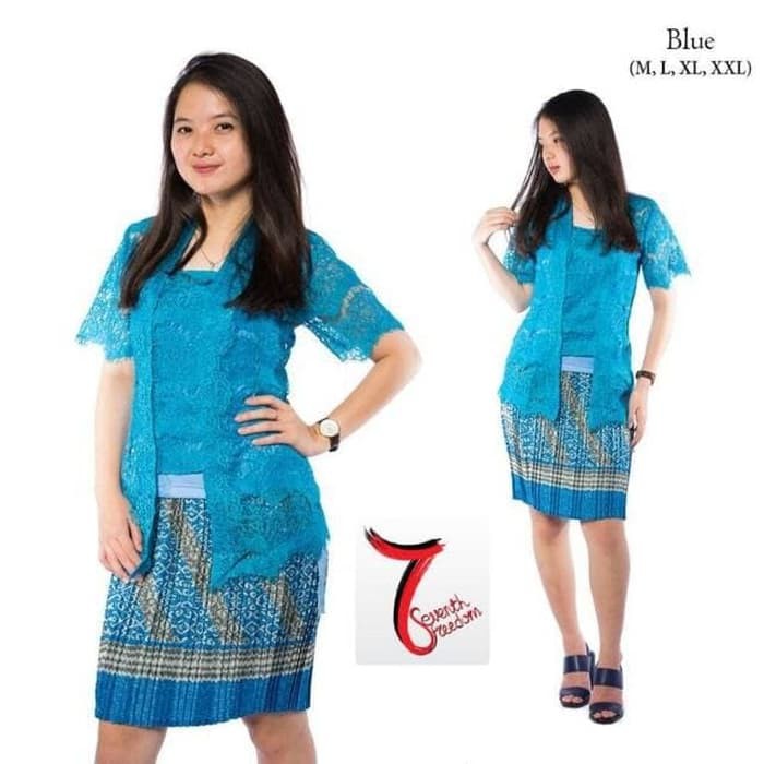 KEBAYA MODERN HIJAB REMAJA STYLE MODIS CANTIK BROKAT AURORA TWO TONE TERBARU PINK MINT SILVER BIRU I