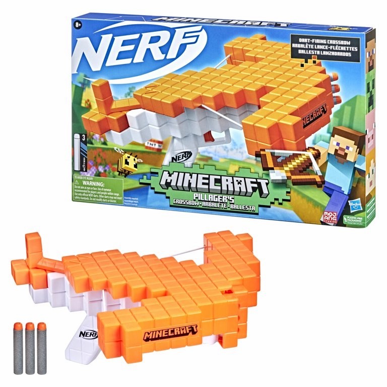 Nerf Minecraft Pillager's Crossbow Dart Blasting Crossbow ORI HASBRO
