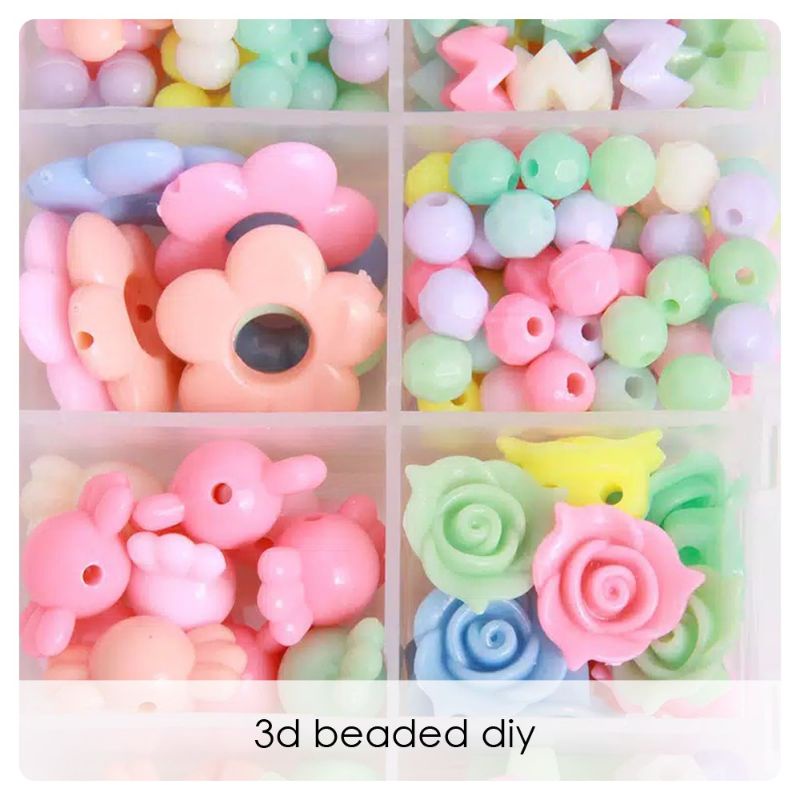 3D Beaded DIY Meronce Manik-Manik 3D DIY Bahan Plastik dengan Tali