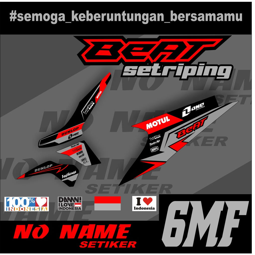 Striping Beat Karbu 2008 2009 2010 2011 2012 (6mf) Variasi Sticker Stiker Skotlet Motor Scotlite