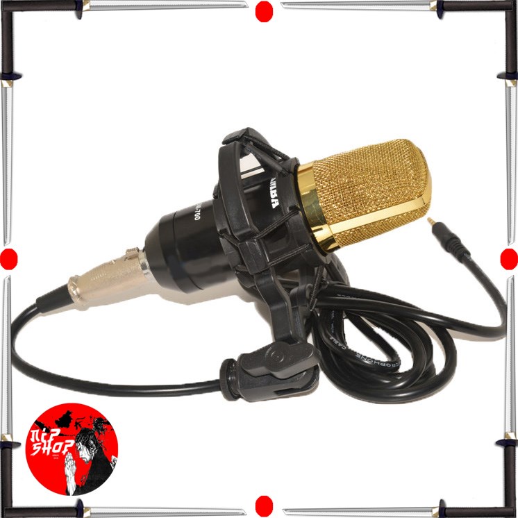 Mikrofon Kondenser Studio dengan Shock Proof Mount - BM-700 - Black