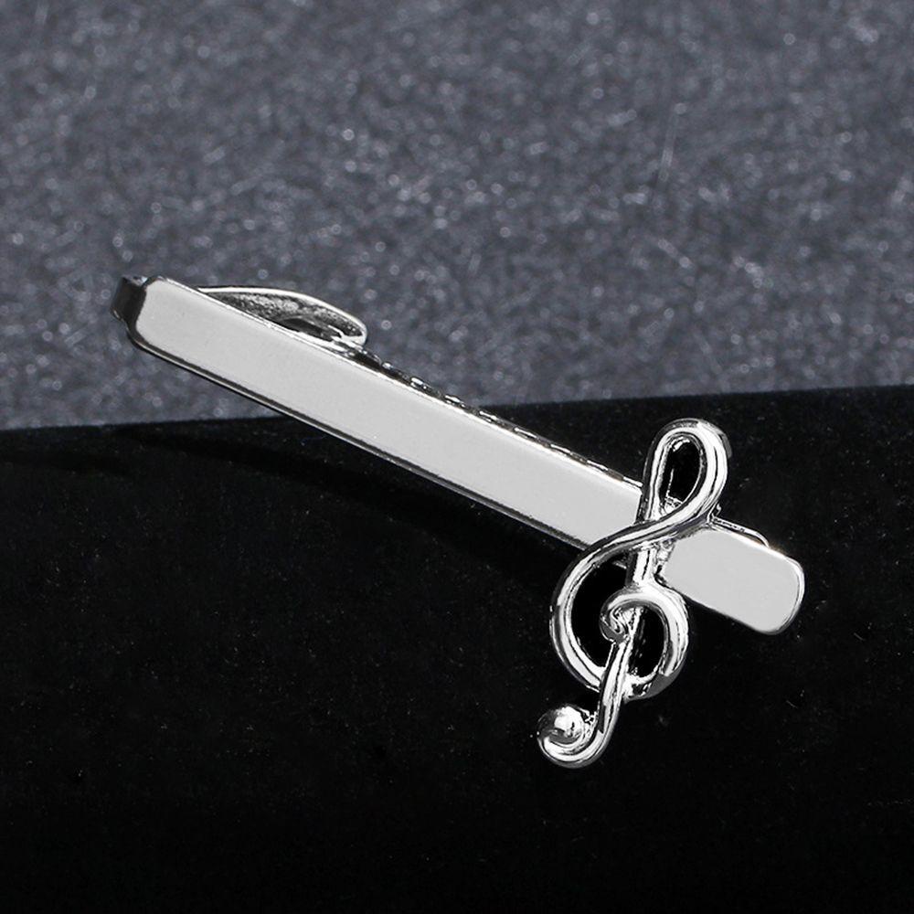 Needway Perhiasan Pria Fashion Dasi Klip Musik Note Tie Clip Dasi Pin