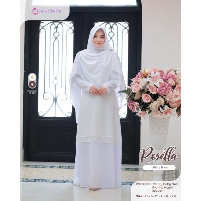 Ready Stock Gamis Set Rosella White by Gerai Saffa