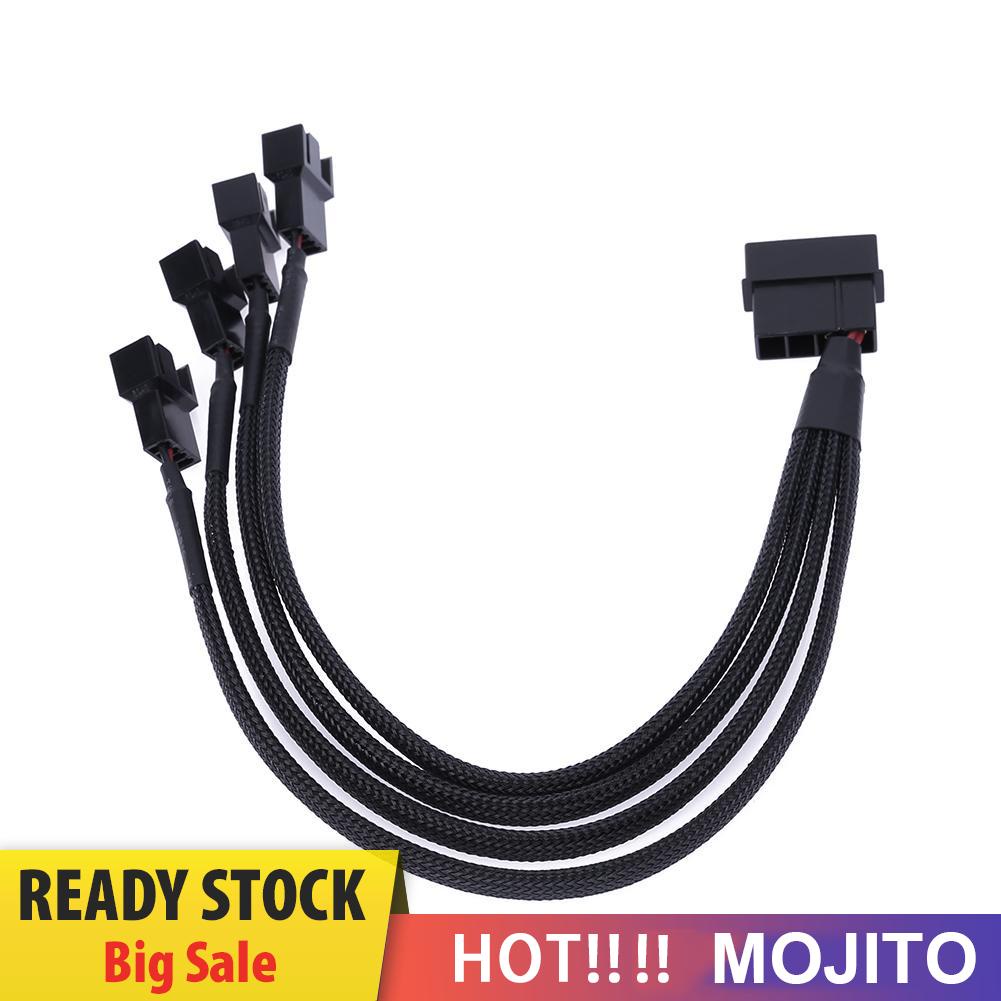 MOJITO 4pin IDE Molex to 4-Port 3Pin/4Pin Cooler Cooling Fan Splitter Power Cable