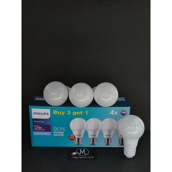 PHILIPS LED  PAKET ESSENTIAL 5 / 7 / 9 WATT PUTIH - DUS BIRU