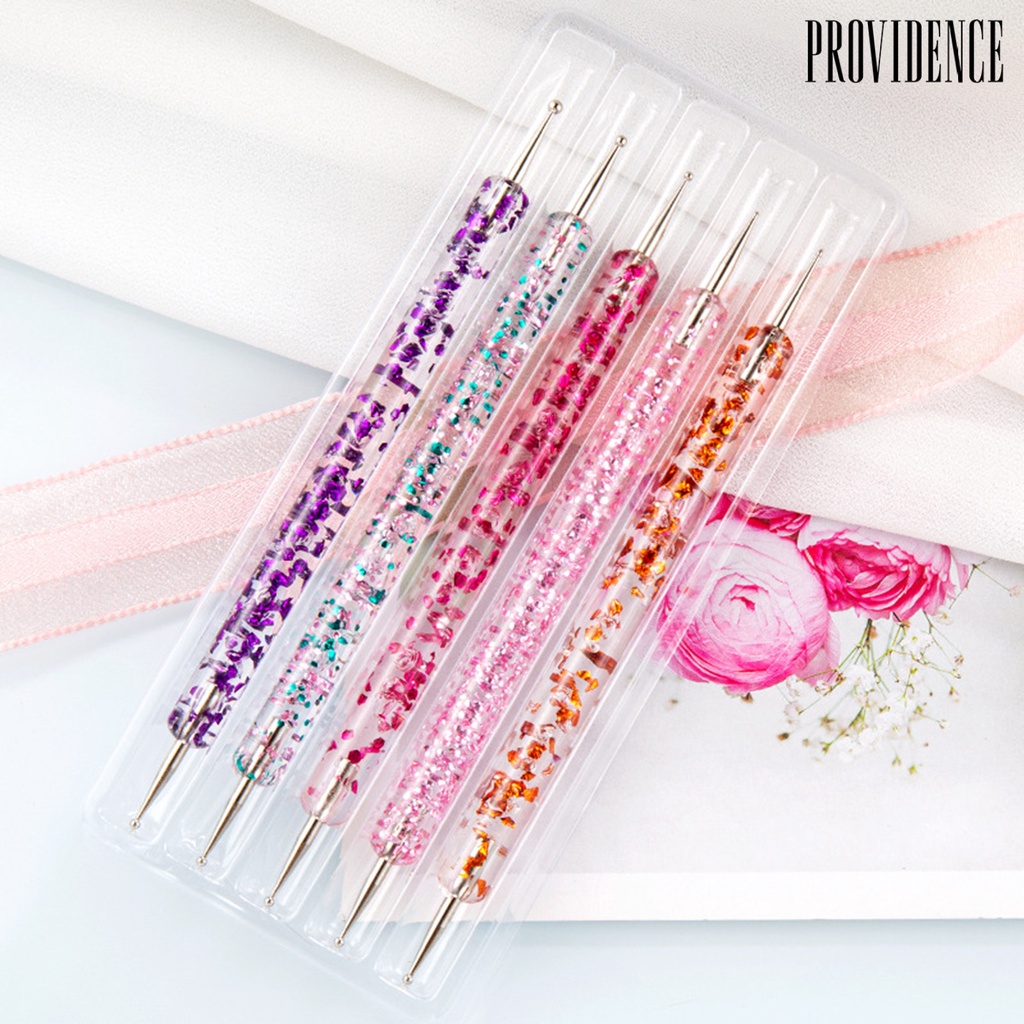 Providence 5Pcs/Set Nail Dotting Pen Double Head Flower Printing Acrylic UV Gel Painting Drawing Manicure Art Dot Point Pen for Beauty