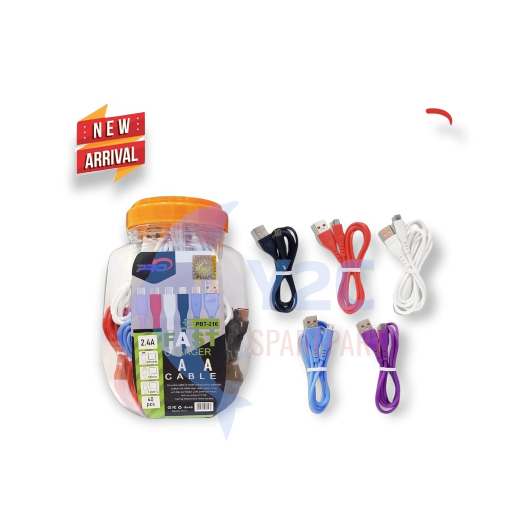 FAST DURABLE KABEL DATA CABLE USB PRO PBT-215 MICRO FAST CHARGING QUICK CHARGE VOOC 3.0A 1000MM OPPO VIVO REALEM SAMSUNG XIAOMI