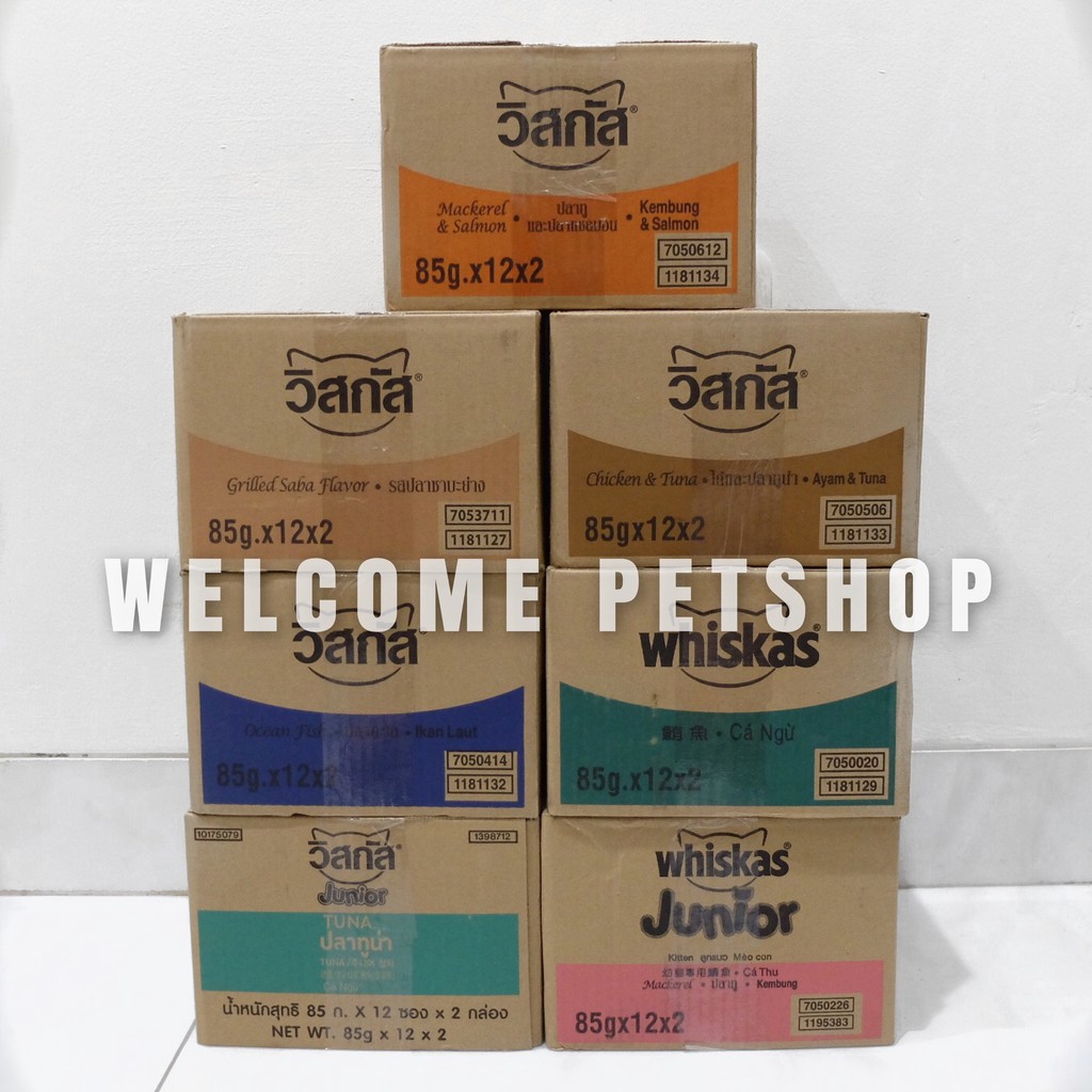 WHISKAS POUCH 85 GR ISI 24 PCS / MIX ALL VARIAN