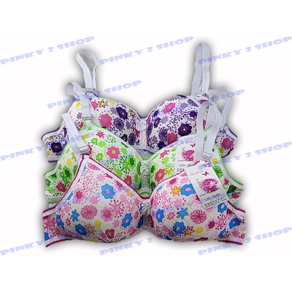 BRA BH PELAJAR REMAJA BUSA TIPIS BERMOTIF SIZE 32-36