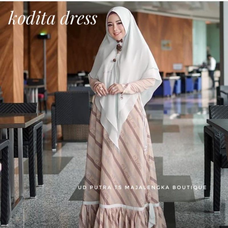 LINA SUKIJO / Kodita Dress by eLeS / set syari eLeS / set syari branded / set syari elegan premium
