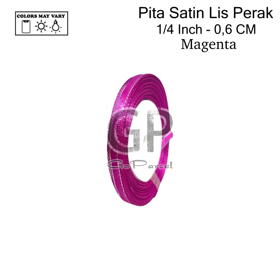 ( Rol 20 Yard ) PITA SATIN LIST PERAK 1/4 INCH / PITA KADO 0.6 CM / 6 MM