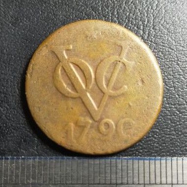 #7.VB. UANG KUNO / KOIN KUNO VOC BELANDA 2 DUIT TAHUN 1790