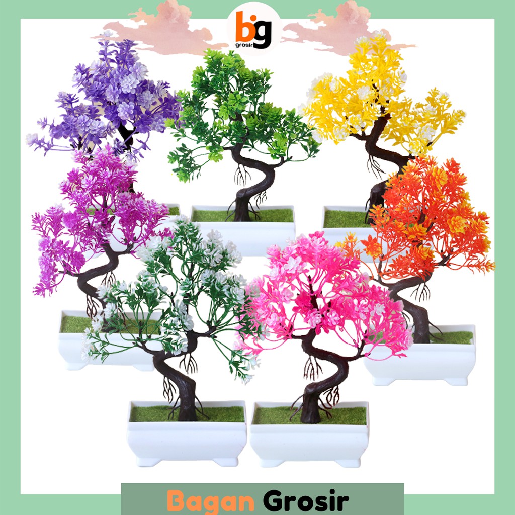 BG / COD / Ornamen Tanaman Pohon Bonsai Flower Pot Vas Bunga plastik Buatan Hias Dekorasi / PBP04