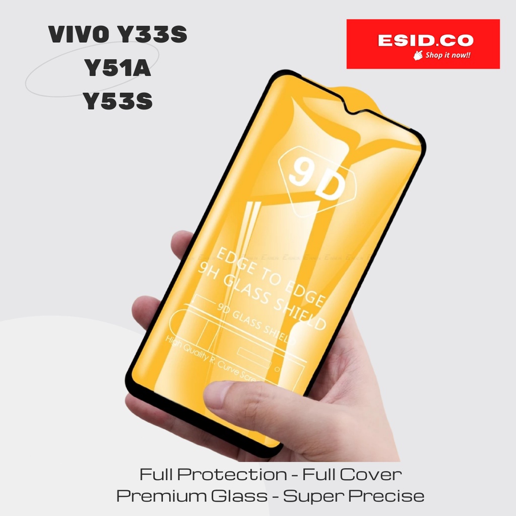 Tempered Glass Vivo Y33s Y53s Y51a Full Cover Premium Quality