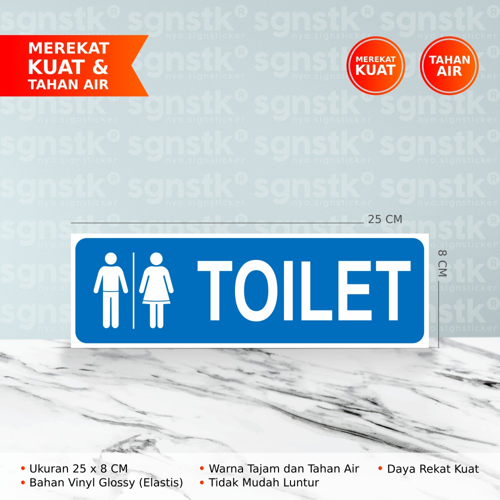 

STIKER TOILET UNISEX / STIKER KAMAR MANDI Ukuran 25x8 cm