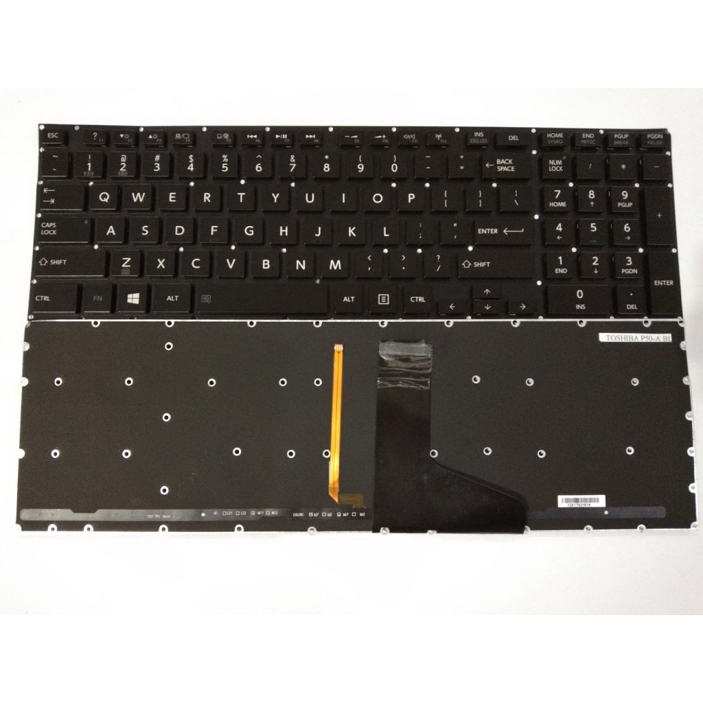Toshiba Laptop Keyboard Radius P50 P50w P55w P55 Black with Backlight
