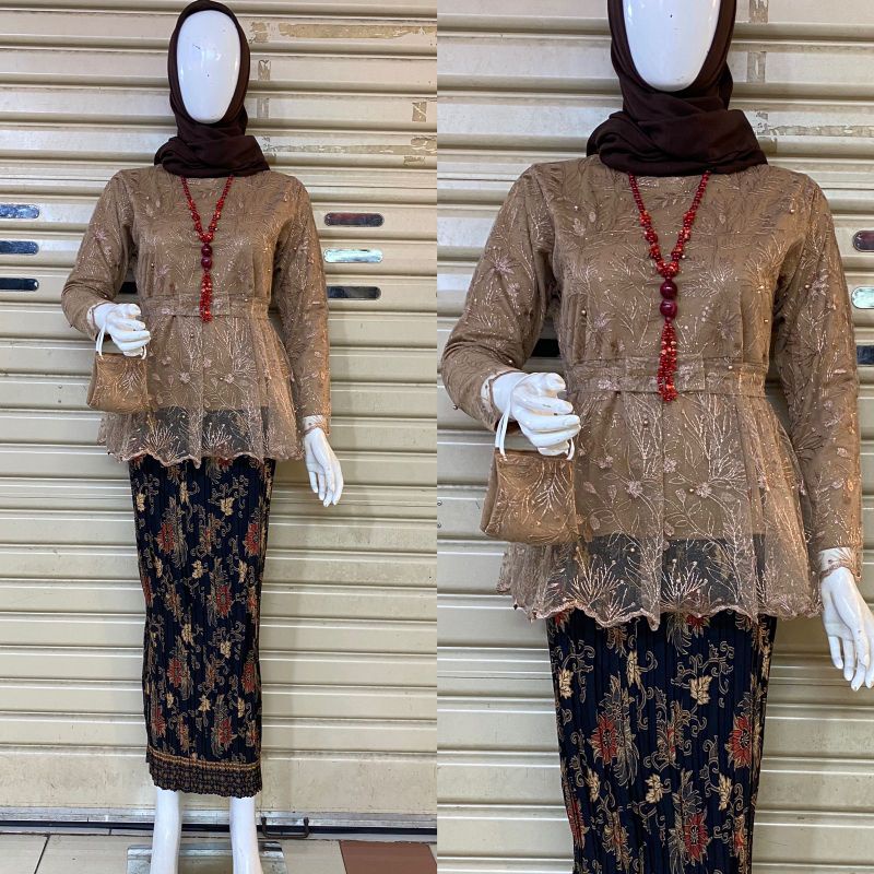 Kebaya Modern Cantika / Kebaya Wisuda / Kebaya Brukat / Kebaya Remaja / Set Kebaya Brukat Modern Terkini