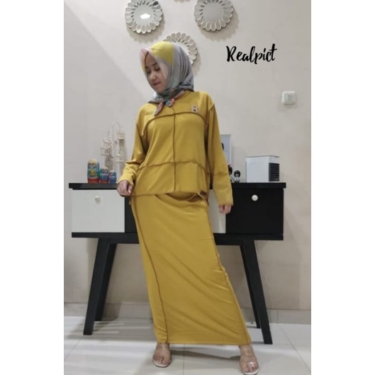 Jovita Set Matt Waffle Uniqlo // Set Rok Jahitan Terbalik // Baju Terbalik // Baju bolak balik // LD