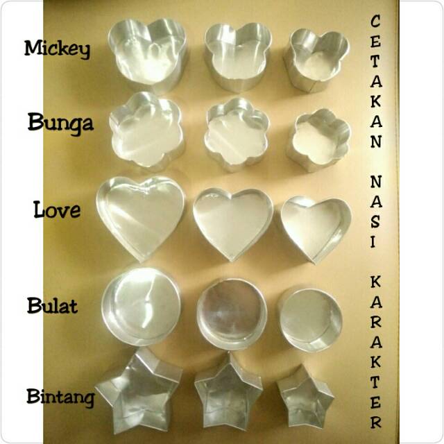 (Isi 3pcs - ALUM) Cetakan Nasi Karakter Aluminium/Bento Rice Mold