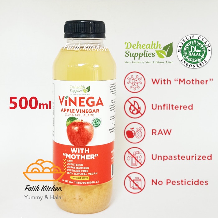 

(BISA COD) Cuka Apel & Nanas Vinega 500 ml dari De Health Supplies - Cuka Apel