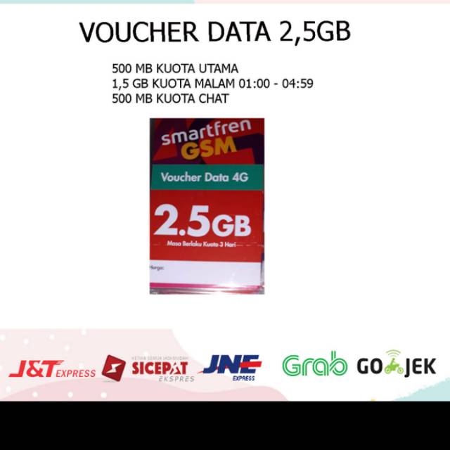 Vocher smartfren 2,5GB