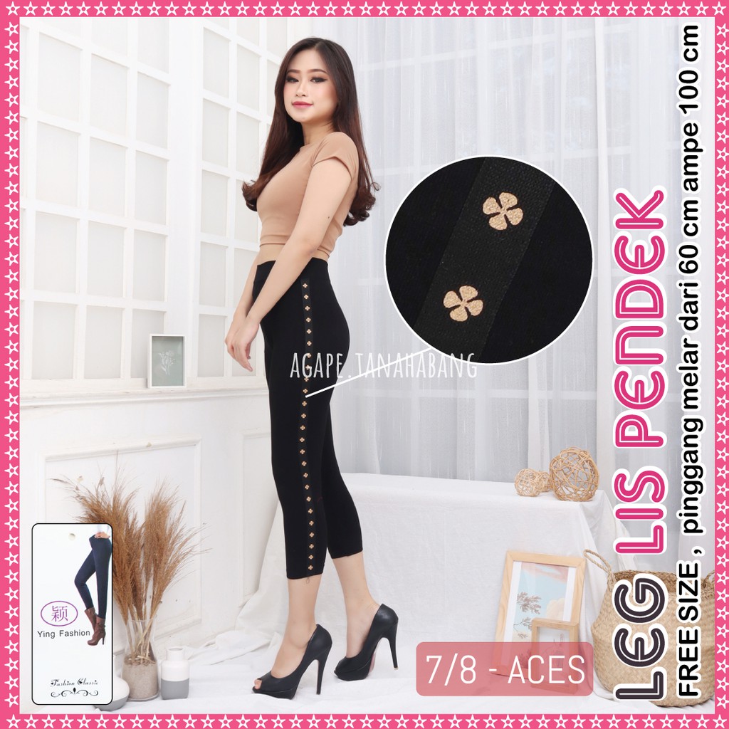 Legging Lis Pendek Wanita / Legging List Pendek import wanita / legging fashion wanita-3
