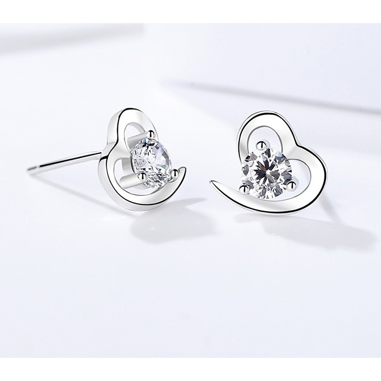 Anting Silver Perak S925 Wanita Fashion Murah AAS019 bentuk hati untik sangat elegant sederhana