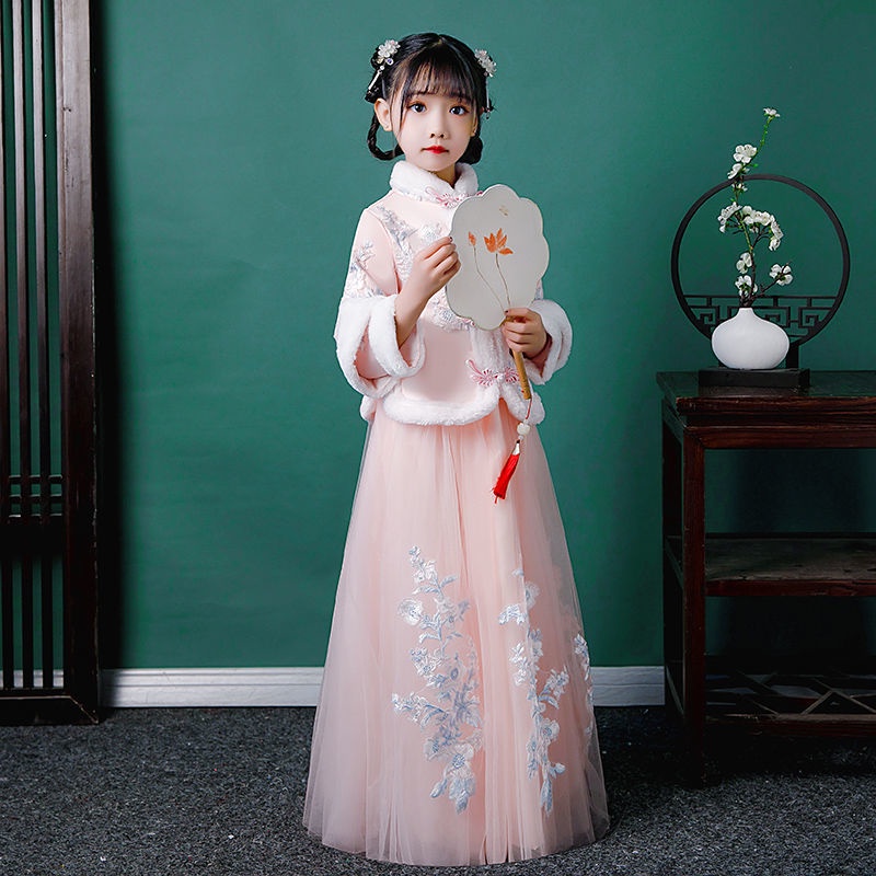 Girls' Chinese New Year clothes, Chinese style winter clothes, children's clothes, super immortal an