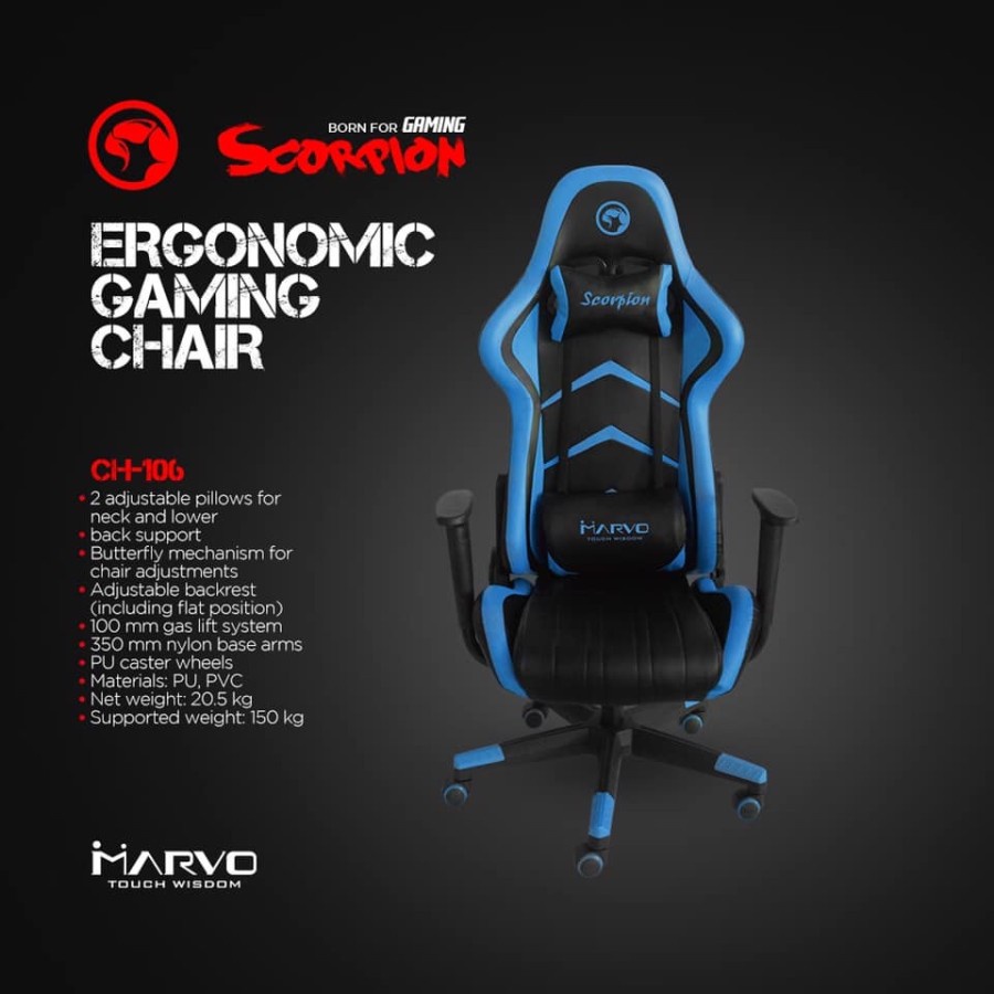 Kursi Gaming MARVO CH 106 - MARVO Scorpio CH106 Gaming Chair