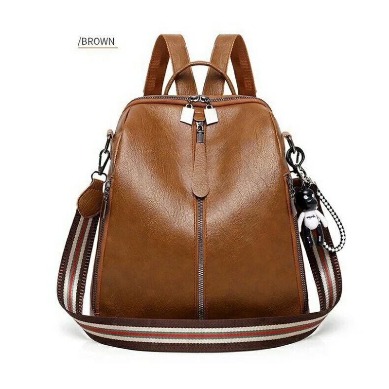 Tas Multifungsi Wanita Ransel Fashion Korean Stylish Kulit Lembut Varian Hitam Coklat