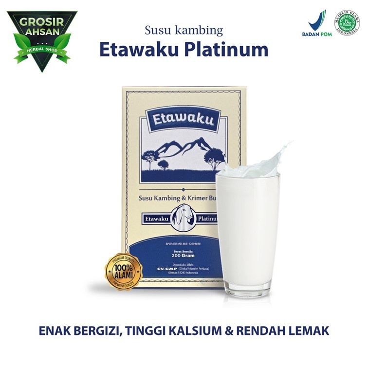 

Etawaku Platinum Susu Kambing Etawa Susu Kambing & Krim Bubuk ETAWAKU Platinum -200 gram